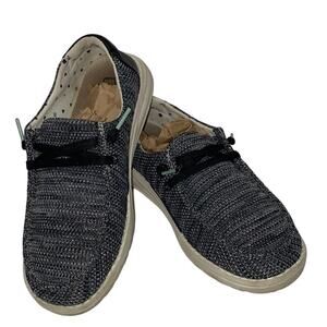 Hey Dude Wendy Sox Woven Women's Casual Shoes Sparkling Black Glitter US 7